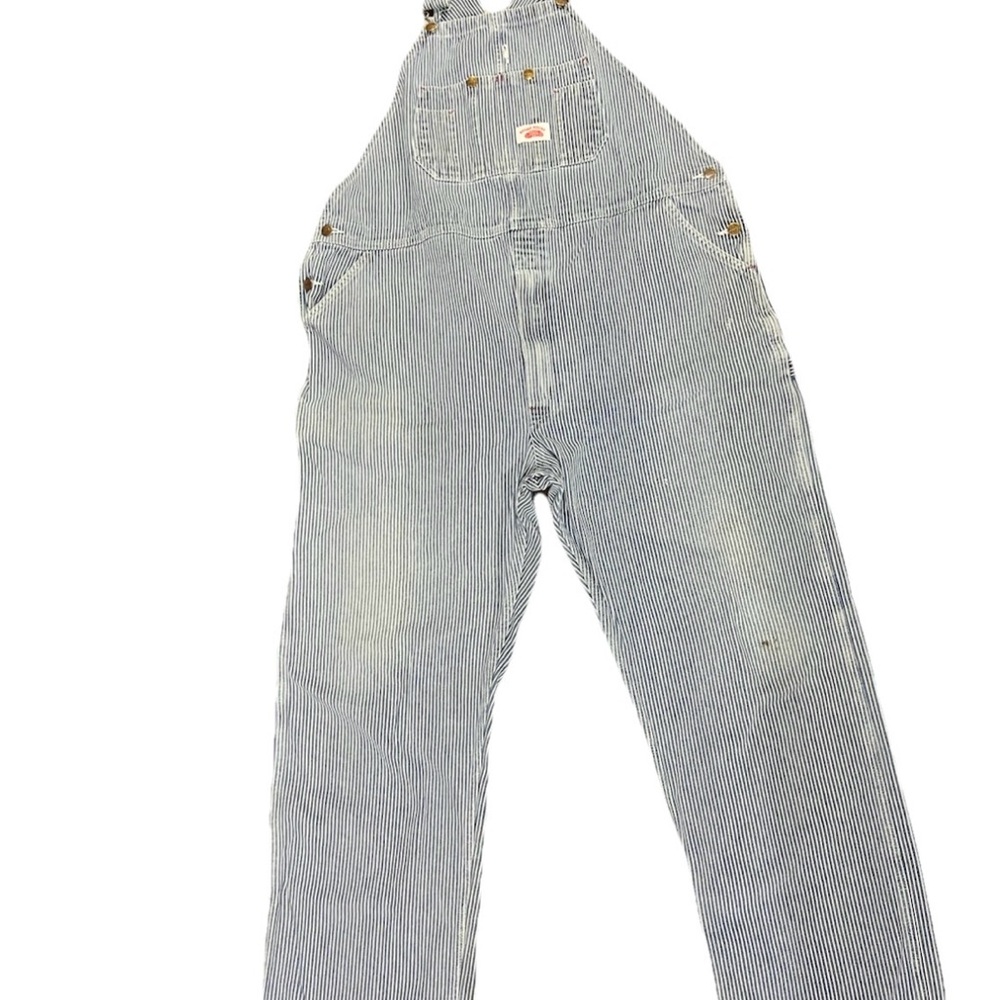 Roundhouse Men's Blue Striped Denim Overalls 44x34